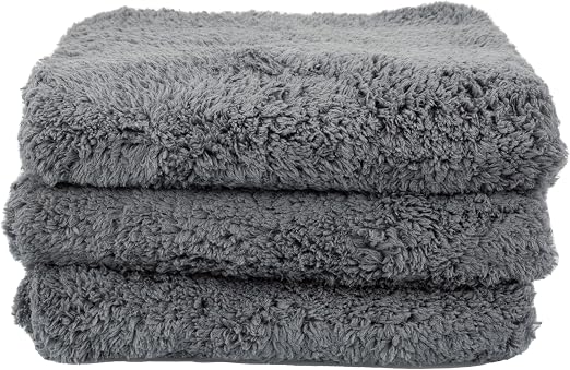 Maxshine 16" x 24" Universal 3-Pack Grey Microfiber Towels – 600GSM Edgeless Design – Ultra-Soft, High-Absorbency Towels