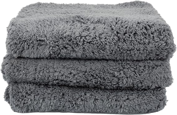 Maxshine 16" x 24" Universal 3-Pack Grey Microfiber Towels – 600GSM Edgeless Design – Ultra-Soft, High-Absorbency Towels