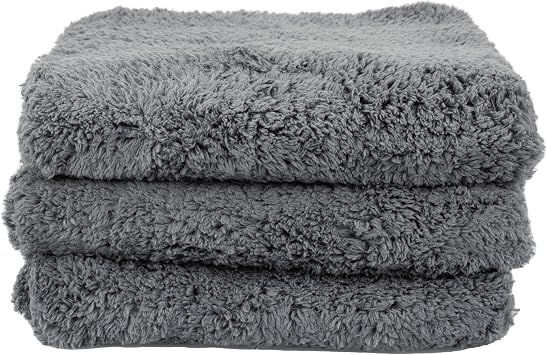 Maxshine 16" x 24" Universal 3-Pack Grey Microfiber Towels – 600GSM Edgeless Design – Ultra-Soft, High-Absorbency Towels