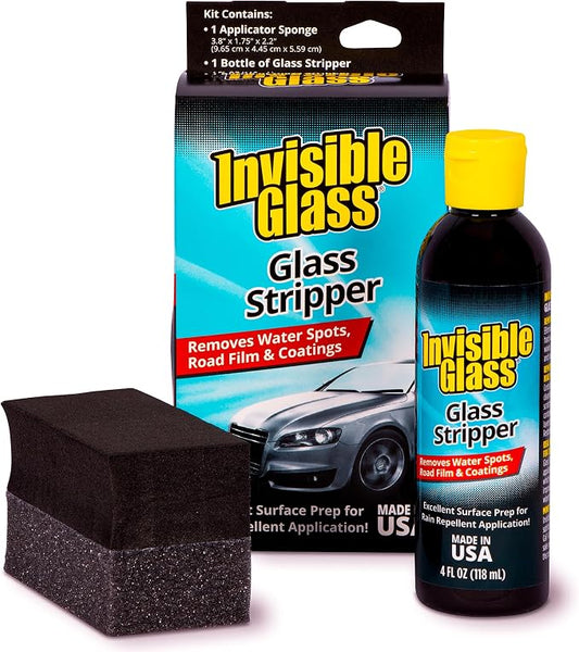Invisible Glass 91411 Glass Stripper Water Spot Remover Kit – Cerium Oxide Based Auto Glass Polish for Windshields, Hard