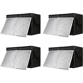Insulated Food Delivery Bag with Hard Bottom, XXX-Large Insulated Reusable Grocery Cooler/Hot Bags, Tote Bag for Shoppin