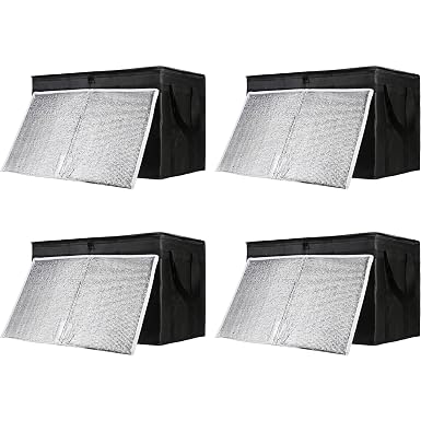 Insulated Food Delivery Bag with Hard Bottom, XXX-Large Insulated Reusable Grocery Cooler/Hot Bags, Tote Bag for Shoppin
