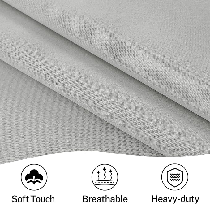 Vatge Front Door Curtains for Glass Window - Self Adhesive French Door Curtain with Tieback for Patio Door, 1 Panel, W25 x L72, Silver Grey