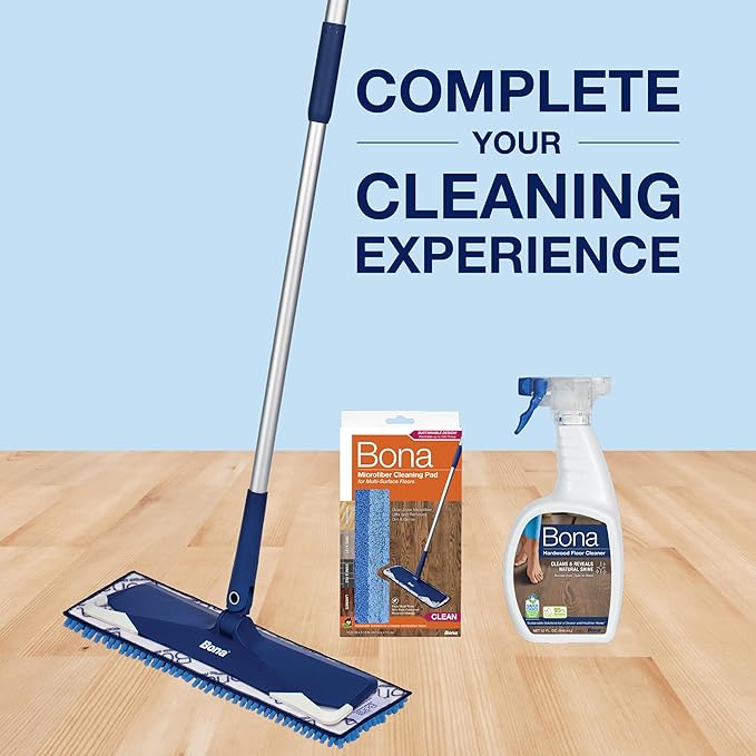 Bona Microfiber Sweeping Pad for Multi-Surface Floors - For Use With Bona Mops - Attracts, Picks Up Pet Hair, Fur, and Dander - Wood, Stone, Tile, Laminate, and Vinyl Floors