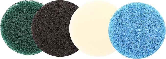 16pcs Power Scrubber Pad Set Compatible with Dremel Versa PC10 Ruby Horsepower Includes 4 Foam, 4 Kitchen, 4 Performance, 4 Microfibre Pads Electric Cleaning Tool Replacement Scouring Pads Accessories