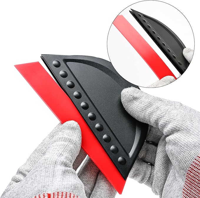 FOSHIO 2 Pack Black Mini Squeegee for Vinyl, Window Tint Car Film Wrap, Sign Making, DIY Crafting, Wallpaper Smoothing Tool, Squeegee for Window Cleaning for Car Windshield, Window, Mirror, Glass Door