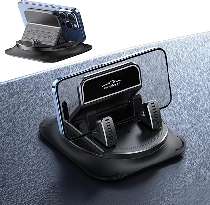 360 Degree Rotation Dashboard Phone Holder for Car, Anti-Slip Grips & One-Hand Operation Car Cell Phone Mount with Adjus