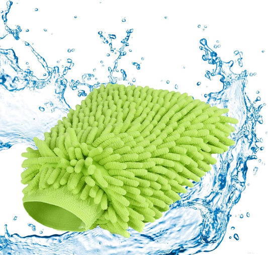 Premium Multi-Color Microfiber Towels 16" x 16" Microfiber Mitts (1 Green Wash Mitts)