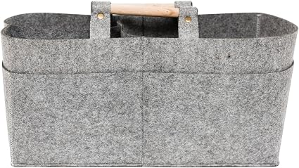 Korbond Creations High Quality Grey Felt Toto-26.5cm x 41cm x 4.5cm,Caddy with Flat Base & Carry Handles – Craft Storage