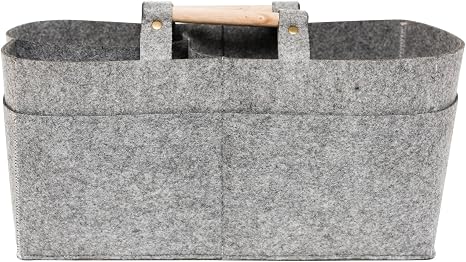 Korbond Creations High Quality Grey Felt Toto-26.5cm x 41cm x 4.5cm,Caddy with Flat Base & Carry Handles – Craft Storage