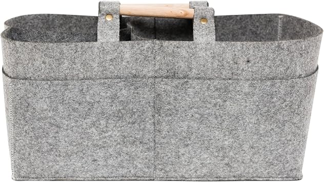 Korbond Creations High Quality Grey Felt Toto-26.5cm x 41cm x 4.5cm,Caddy with Flat Base & Carry Handles – Craft Storage