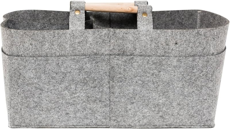 Korbond Creations High Quality Grey Felt Toto-26.5cm x 41cm x 4.5cm,Caddy with Flat Base & Carry Handles – Craft Storage