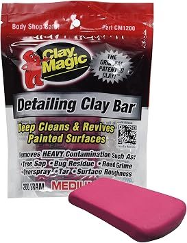 Auto Magic Clay Magic - Red Clay Bar for Glass, Chrome, Fiberglass and More - Medium - 200 Grams