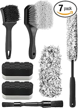 Fantasticlean 7PCS Wheel Brush Kit for Cleaning Tires