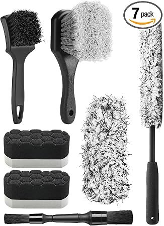 Fantasticlean 7PCS Wheel Brush Kit for Cleaning Tires