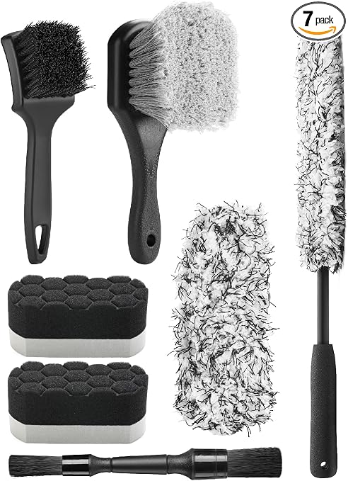 Fantasticlean 7PCS Wheel Brush Kit for Cleaning Tires