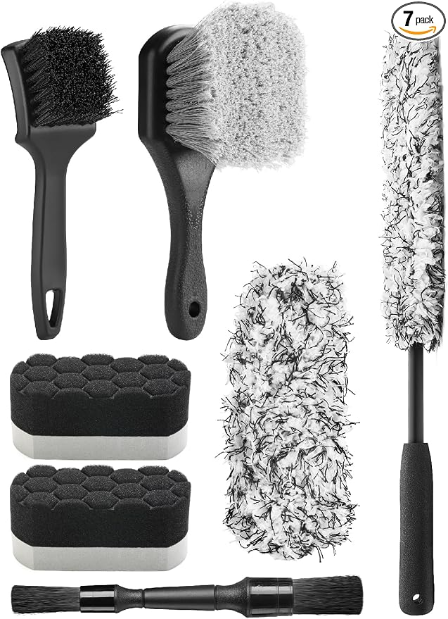 Fantasticlean 7PCS Wheel Brush Kit for Cleaning Tires