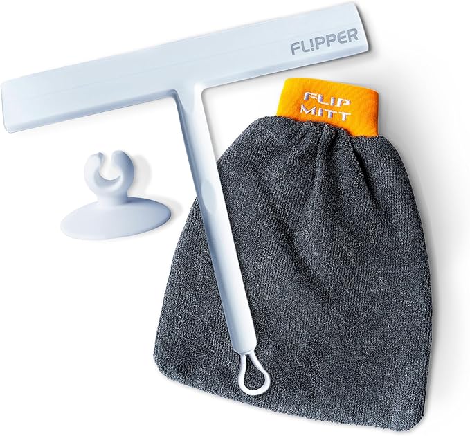 Flipper Squeegee & Mitt All-in-One Cleaning Solution – Streak-Free Glass & Surface Cleaner