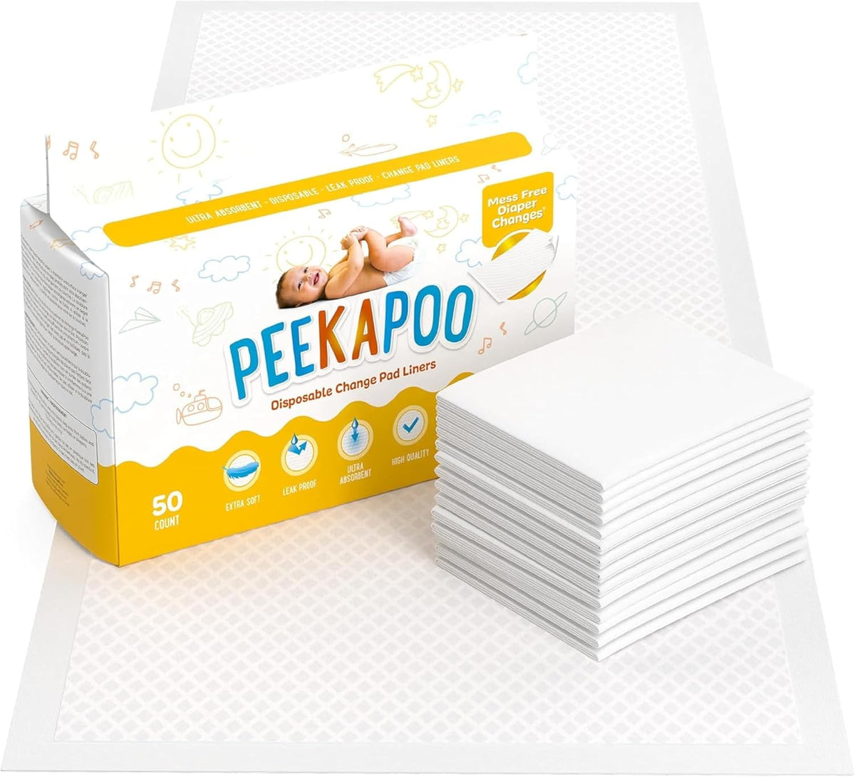 The Original Disposable Baby Changing Pad Liners – 50 Pack