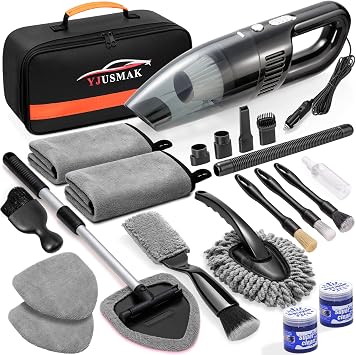 21PCS Car Detailing Kit Interior Cleaner - with Handheld Car Vacuum, Windshield Cleaning Tool, Detailing Brushes, Car Cl