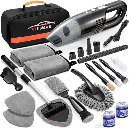 21PCS Car Detailing Kit Interior Cleaner - with Handheld Car Vacuum, Windshield Cleaning Tool, Detailing Brushes, Car Cl