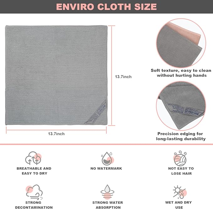 Basic Package - Enviro Cleaning Cloth Cleans without leaving a trace. For Household Enviro Dusting Cleaning Homes, Cars, Bars, Office, Solving Problems, Only Water Is Needed To Complete The Cleaning.