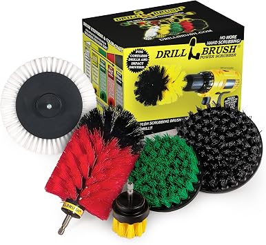 Drillbrush Multi-Surface Drill Brush Attachments Set for Car Interior,