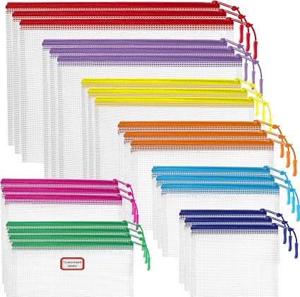 YOPCDJ 25pcs Mesh Zipper Pouch Bags for Organization,Toy Storage Bags,Clear Zipper Pouch Suitable for Travel,Classroom a