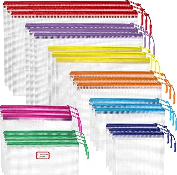 YOPCDJ 25pcs Mesh Zipper Pouch Bags for Organization,Toy Storage Bags,Clear Zipper Pouch Suitable for Travel,Classroom a