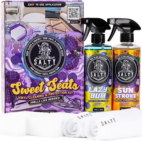 Salty Captain Sweet Seats Kit - Boat Upholstery Cleaner and Protectant Kit