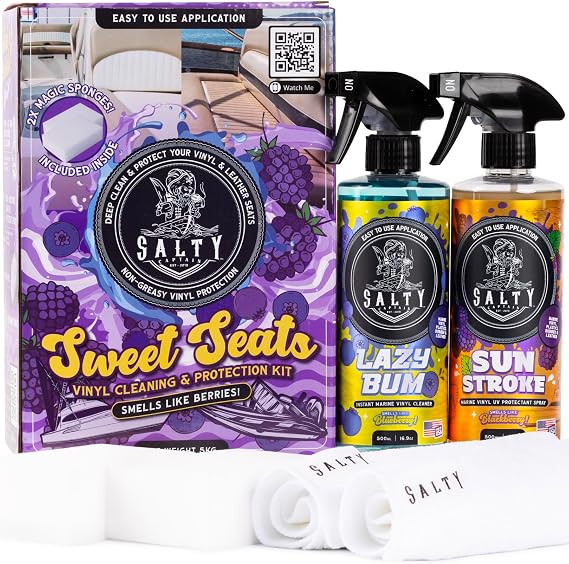 Salty Captain Sweet Seats Kit - Boat Upholstery Cleaner and Protectant Kit