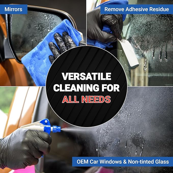 AIM Chemicals Ammoniated Glass Cleaner Concentrate - Streak-Free Shine for Windows, Cars, Homes, Offices - Dilutes 10:1 - Removes Dirt, Grime, Fingerprints - Ideal for Glass Spray Bottles - Quart