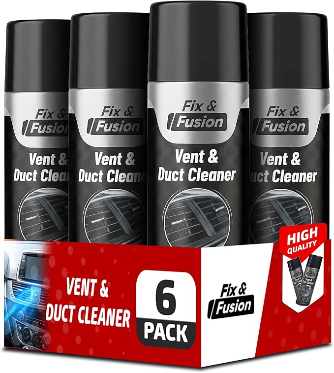 FIX & FUSION A/C Vent and Duct Cleaner (13.5 oz)| Foaming Spray for Car Air Conditioner | Freshens & Cleans Dust Build-Up | Fast, No-Rinse Formula | Automotive HVAC Refresher & Detailer (6 Pack)
