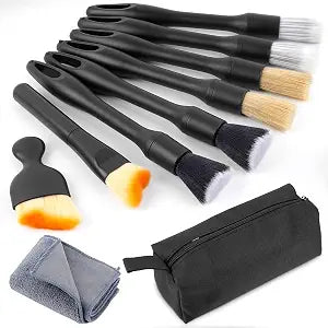 10 Pcs Car Detailing Set for Interior & Exterior Cleaning, Ultra Soft Boars Hair Car Interior Detailing Brushes, Scratch