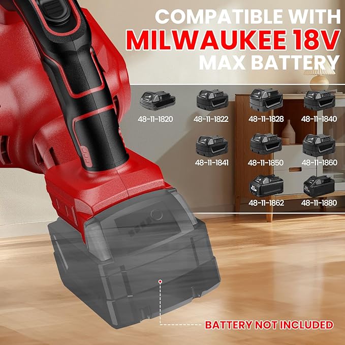 Cordless Vacuum for Miwaukee Battery, 5 in 1 Lightweight Handheld Vacuum Cleaner with 500W Powerful Motor, 46 CFM Portable Hand Vacuum with Filtration HEPA for Floor, Carpet(Battery Not Included)