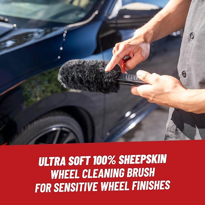 Chemical Guys Gerbil Wheel and Rim Brush, Safe for Exhaust, Tires, Rims, Engine Bays, & More, 2 Pack