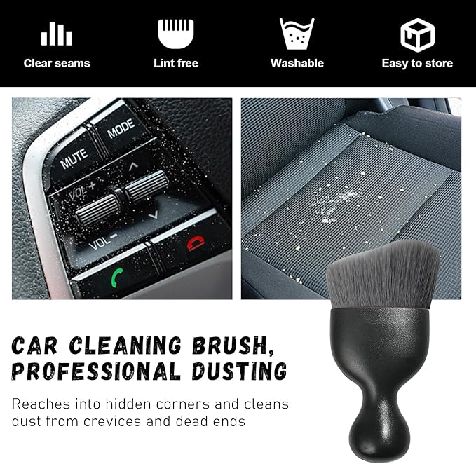 Ziciner 2 PCS Car Detailing Brush, Curved Soft Bristles Auto Removal Dust Collectors, Universal Vehicle Dashboard, Air Conditioner Vents etc Interior Cleaning Tool Accessories (Gray)
