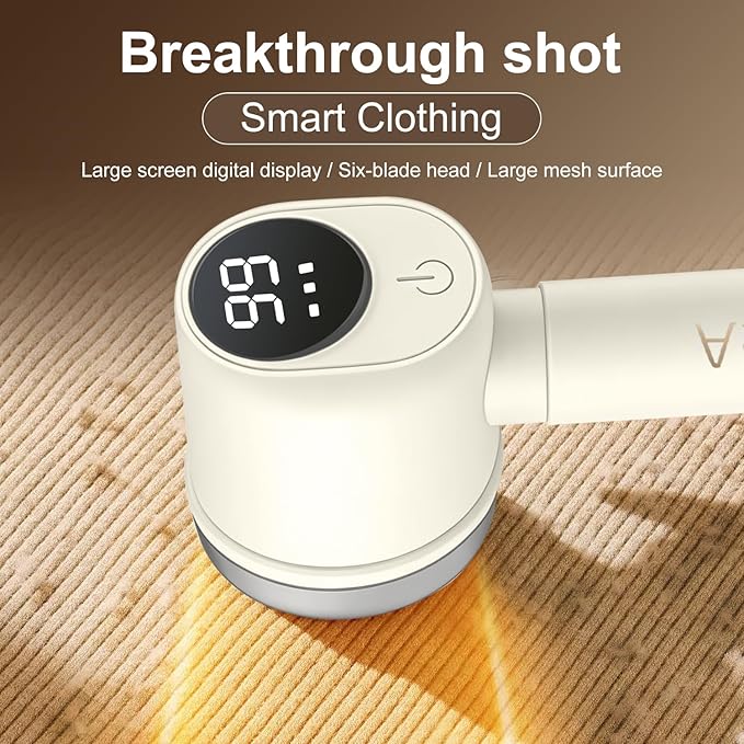 Sweater Fabric Shaver Three-Speed Adjustable Features LED Display Quickly removes Pills Gentle on Fabrics Upgraded lint Shaver Ideal for Home use