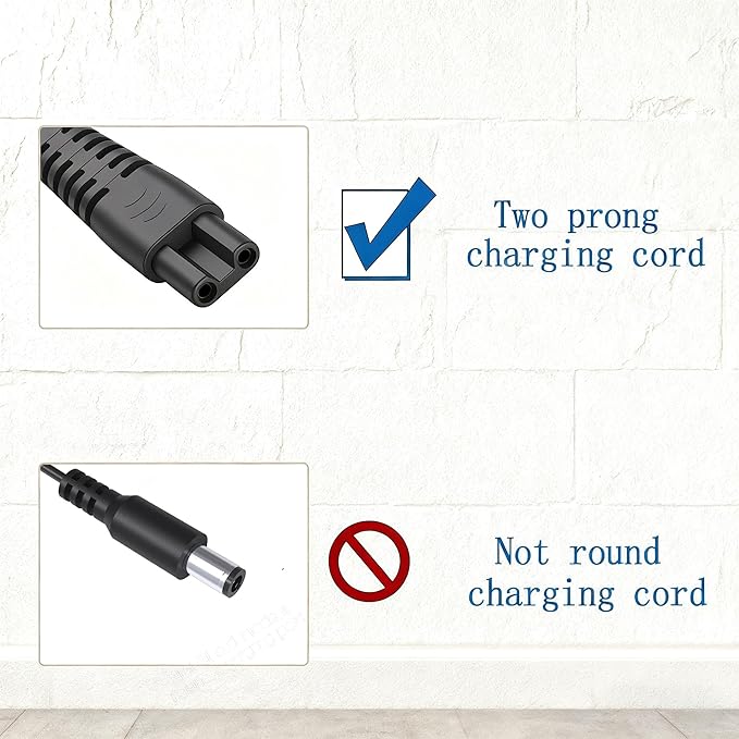 Charger for LABIGO Electric Spin Scrubber - 9V Adapter, Compatible with LABIGO Floor Scrubber LA1 Pro Model KS-2619, Replacement 2-pin Power Cable for Voweek VWS211 Replacement Adapter Power Cord 6Ft