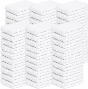 Looperry Bar Towels 13 x 13 Inches - White Cotton Dish Rags for Washing Dishes, Multipurpose Terry Cleaning Rags for Hou