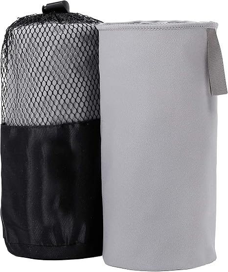 BIRDROCK HOME Multi-Purpose Microfiber Towel for The Beach, Travel, Pets or Camping - Large 31 x 63” - Grey - Quick-Dry 