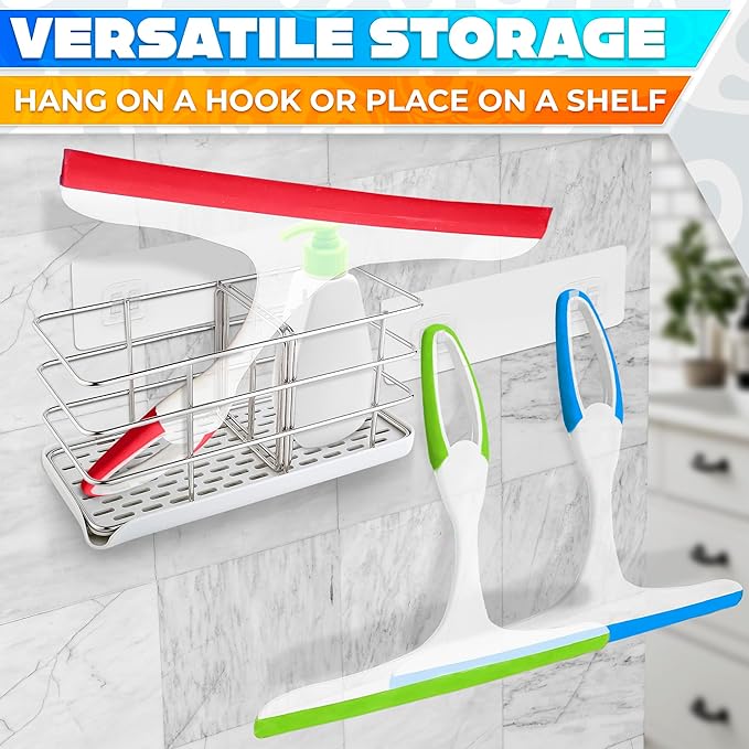 4Pcs 9.5” Hand Squeegee for Shower Glass - Durable Plastic Grip, Random Colors, Flexible Silicone Blade, Easy Hanging Hook, Lightweight Ergonomic Shower Squeegee for Glass Doors, Windows, and Tiles