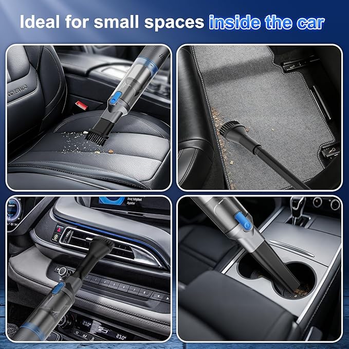 Handheld Vacuum Cordless, Powerful Suction with Portable Lightweight 1.75lb, Rechargeable Vacuum with One-Touch Empty, Multiple Accessories Handheld Vacuum for Car Home Pet Office