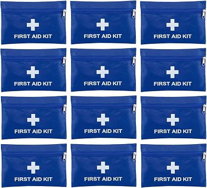 12 Pack Empty First Aid Kit Bag, Small First Aid Pouch Bulk, Water Resistant Travel Medical Organizer, Mini Emergency Su