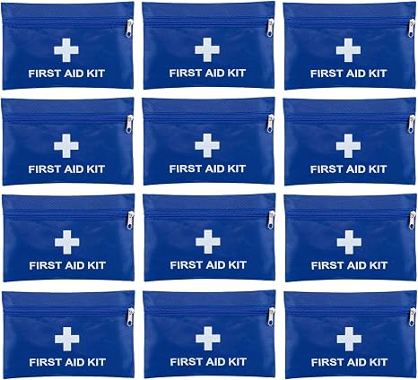 12 Pack Empty First Aid Kit Bag, Small First Aid Pouch Bulk, Water Resistant Travel Medical Organizer, Mini Emergency Su