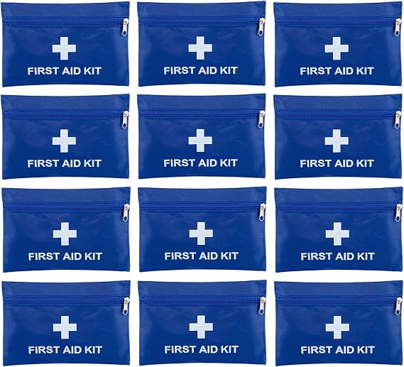 12 Pack Empty First Aid Kit Bag, Small First Aid Pouch Bulk, Water Resistant Travel Medical Organizer, Mini Emergency Su