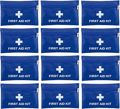 12 Pack Empty First Aid Kit Bag, Small First Aid Pouch Bulk, Water Resistant Travel Medical Organizer, Mini Emergency Su