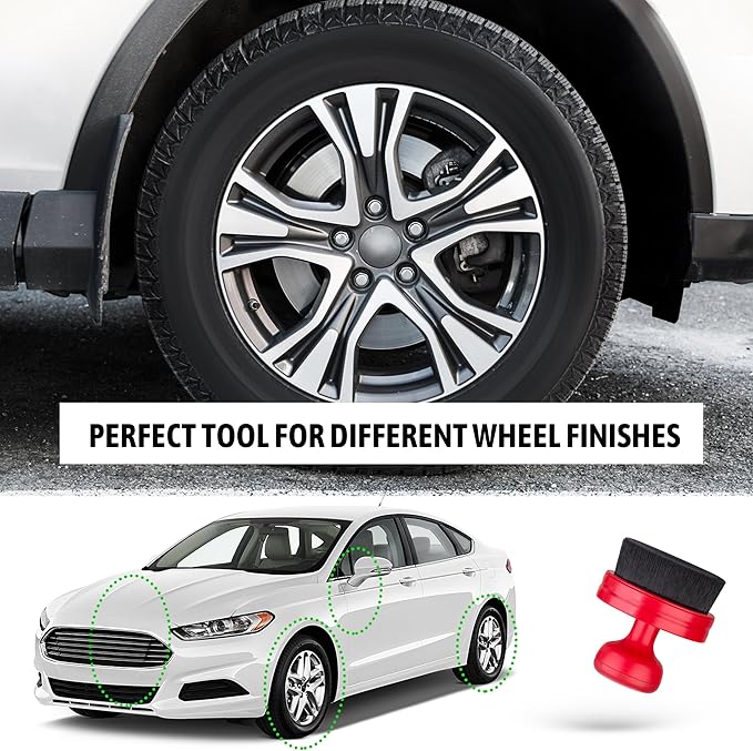 BABYSHEEP Car Tire Shine Applicator,Vegan Tire Shine Brush with Stand for Auto Detailing Cleaning Service,Red