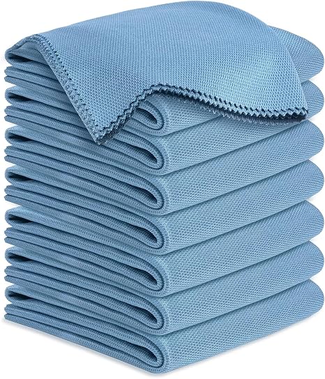 Microfiber Cleaning Cloths Glass Cleaner: 8 Packs 18X18 Window Cleaner Kit Wine Glasses Polishing Cloth Lint Free Washab