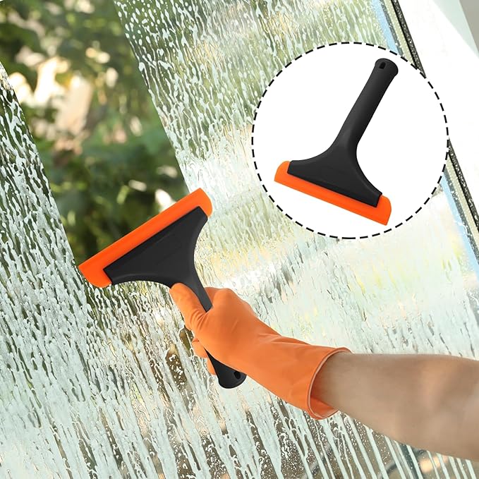 6 Inch Car Window Squeegee Silicone Squeegee, Auto Window Squeegee Small Windshield Squeegee, Tile Squeegee Mirror Squeegee Shower Squeegee for Glass Doors (Black Handle), DX240410-773